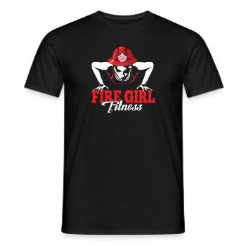 Fire Girl Fitness Firewoman Gym Workout - Men's T-Shirt - black - Front - AI Model Male 178 light (178cm)