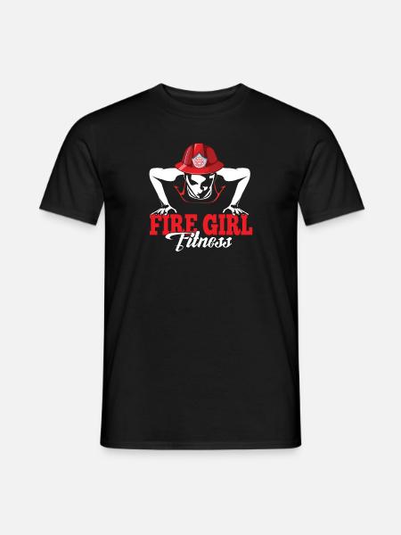 Fire Girl Fitness Firewoman Siłownia Trening - T-shirt herr - svart