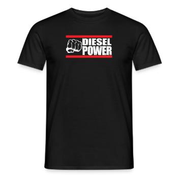 Diesel Power Turbo Truck Mechanic - Men's T-Shirt - black - Front - AI Model Male 178 light (178cm)