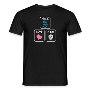 Peace Love XRay Radiology Tech - Men's T-Shirt - black - Front - AI Model Male 178 light (178cm)
