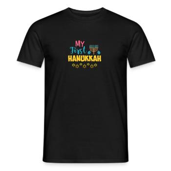 Entzückend meine ersten Chanukka-Kerzen - Männer T-Shirt - Schwarz - Vorne - AI Model Male 178 light (178cm)