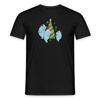 Florida Manatee Weihnachtsbaumfamilie - Männer T-Shirt - Schwarz - Vorne - AI Model Male 178 light (178cm)