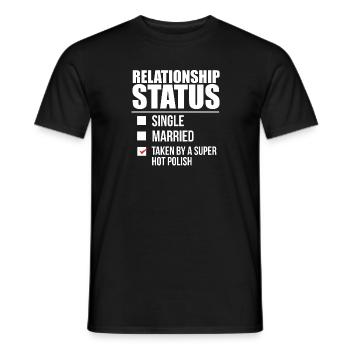 Der Beziehungsstatus wird von superheißem Polnisch angenommen - Männer T-Shirt - Schwarz - Vorne - AI Model Male 178 light (178cm)