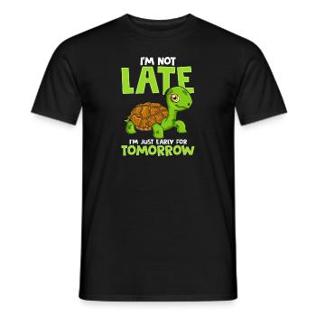 Je ne suis pas en retard Je suis juste en avance pour demain Tortue - T-shirt homme - noir - Devant - AI Model Male 178 light (178cm)