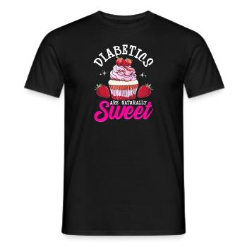 Les diabétiques drôles font naturellement partie du diabète sucré - T-shirt homme - noir - Devant - AI Model Male 178 light (178cm)