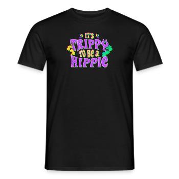 Cute It's Trippy To Be a Hippie Festival Hipster - Men's T-Shirt - black - Front - AI Model Male 178 light (178cm)