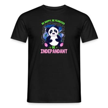 Be Happy Be Fearless Be Indepandant Panda Pun - Men's T-Shirt - black - Front - AI Model Male 178 light (178cm)