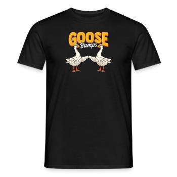 Cute & Funny Goose Bumps Goosebumps Animal Pun - Men's T-Shirt - black - Front - AI Model Male 178 light (178cm)