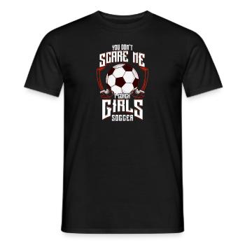 Niedlich, du erschreckst mich nicht Ich trainiere Mädchenfußball - Männer T-Shirt - Schwarz - Vorne - AI Model Male 178 light (178cm)