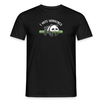 I Hate Mornings Panda Bamboo - Men's T-Shirt - black - Front - AI Model Male 178 light (178cm)