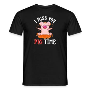 Cute & Funny tu me manques cochon temps bébé cochon cochon - T-shirt homme - noir - Devant - AI Model Male 178 light (178cm)