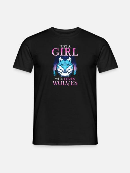 Just A Girl Who Loves Wolves Confident Lone Wolf - Men's T-Shirt - black