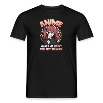 Anime me rend heureux vous pas tellement Pun Kawaii - T-shirt homme - noir - Devant - AI Model Male 178 light (178cm)
