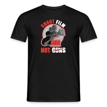 Shoot Film Not Guns Pazifistischer Filmemacher Regisseur - Männer T-Shirt - Schwarz - Vorne - AI Model Male 178 light (178cm)