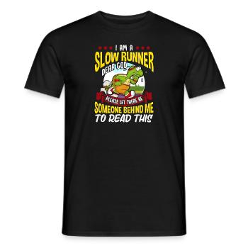 Slow Runner s'il vous plaît qu'il y ait quelqu'un derrière moi - T-shirt homme - noir - Devant - AI Model Male 178 light (178cm)