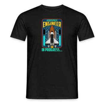 Luft- und Raumfahrtingenieur in Bearbeitung… Raumschiffrakete - Männer T-Shirt - Schwarz - Vorne - AI Model Male 178 light (178cm)