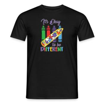 It's Okay To Be Different - Autism Puzzle ASD - Men's T-Shirt - black - Front - AI Model Male 178 light (178cm)