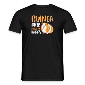 Meerschweinchen machen mich glücklich Entzückendes Haustier Meerschweinchen - Männer T-Shirt - Schwarz - Vorne - AI Model Male 178 light (178cm)