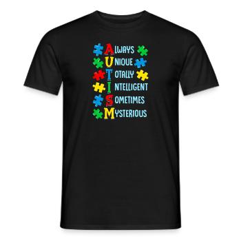 Cute Always Unique Totally Intelligent Mysterious - Men's T-Shirt - black - Front - AI Model Male 178 light (178cm)