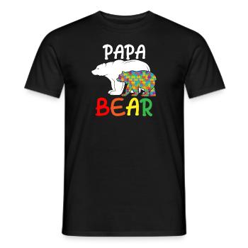 Papa Bear - Unique Autism Support Autistic Father - Men's T-Shirt - black - Front - AI Model Male 178 light (178cm)