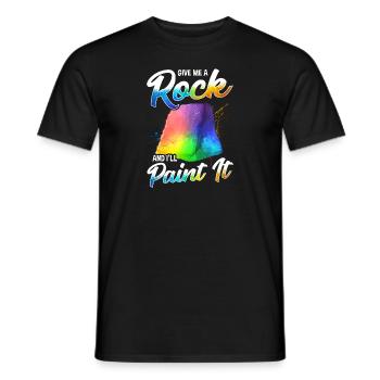 Artistic Give Me a Rock And I'll Paint It Painter - Men's T-Shirt - black - Front - AI Model Male 178 light (178cm)