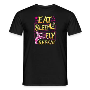 Funny Eat Sleep Fly Repeat Aerial Yoga Silks - T-shirt homme - noir - Devant - AI Model Male 178 light (178cm)