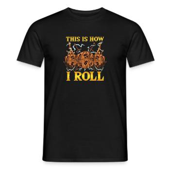 So würfle ich RPG Tabletop-Gaming-Würfel-Wortspiel - Männer T-Shirt - Schwarz - Vorne - AI Model Male 178 light (178cm)