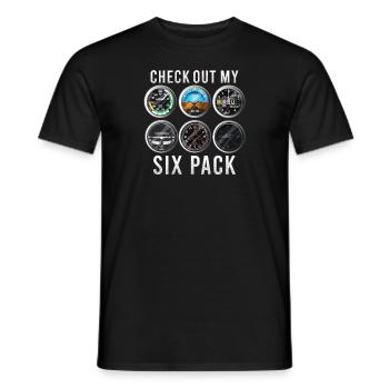 Lustiger Check Out My Six Pack Flugzeugpilot - Männer T-Shirt - Schwarz - Vorne - AI Model Male 178 light (178cm)