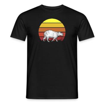 Retro Capybara Vintage Sonnenuntergang realistisches Design - Männer T-Shirt - Schwarz - Vorne - AI Model Male 178 light (178cm)