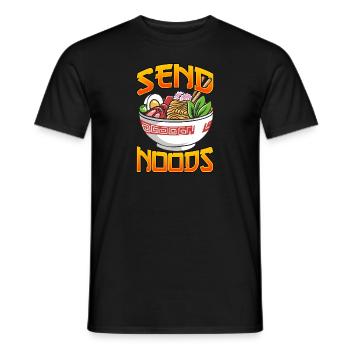 Funny Send Noods Noodle Pun Anime Gaming Pho Ramen - T-shirt homme - noir - Devant - AI Model Male 178 light (178cm)