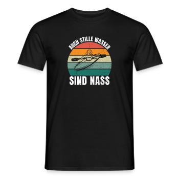 Kajak Geschenkidee Kanu Paddeln Kajakfahren - Männer T-Shirt - Schwarz - Vorne - AI Model Male 178 light (178cm)