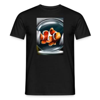 Clownfisch Kopfhörer - Männer T-Shirt - Schwarz - Vorne - AI Model Male 178 light (178cm)