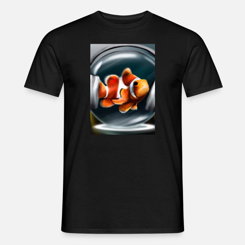 Clownfisch Kopfhörer - Männer T-Shirt - Schwarz