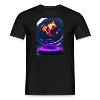Clownfisch Kopfhörer - Männer T-Shirt - Schwarz - Vorne - AI Model Male 178 light (178cm)