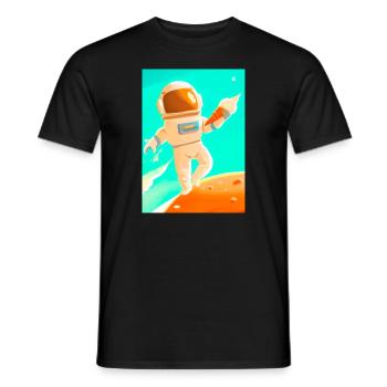Astronaut mit Eiscreme - Männer T-Shirt - Schwarz - Vorne - AI Model Male 178 light (178cm)