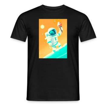 Astronaut mit Eiscreme - Männer T-Shirt - Schwarz - Vorne - AI Model Male 178 light (178cm)