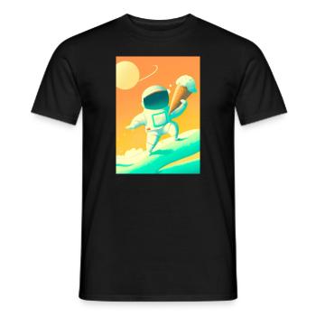 Astronaut mit Eiscreme - Männer T-Shirt - Schwarz - Vorne - AI Model Male 178 light (178cm)