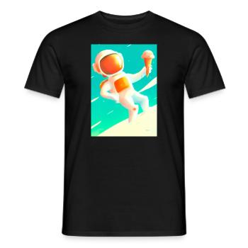 Astronaut mit Eiscreme - Männer T-Shirt - Schwarz - Vorne - AI Model Male 178 light (178cm)