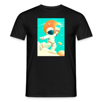 Astronaut mit Eiscreme - Männer T-Shirt - Schwarz - Vorne - AI Model Male 178 light (178cm)