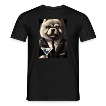 Chow Chow Anzug Martini - Männer T-Shirt - Schwarz - Vorne - AI Model Male 178 light (178cm)