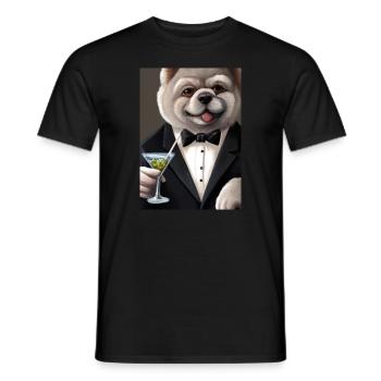 Chow Chow Anzug Martini - Männer T-Shirt - Schwarz - Vorne - AI Model Male 178 light (178cm)