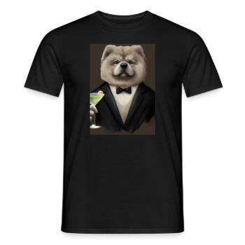 Chow Chow Anzug Martini - Männer T-Shirt - Schwarz - Vorne - AI Model Male 178 light (178cm)