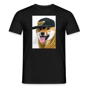 Cooler Hund mit Mütze - Männer T-Shirt - Schwarz - Vorne - AI Model Male 178 light (178cm)