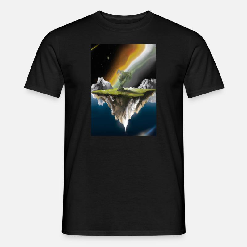 Flying Island Outer Space - Männer T-Shirt - Schwarz