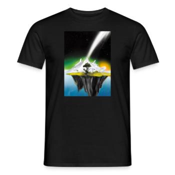 Flying Island Outer Space - Männer T-Shirt - Schwarz - Vorne - AI Model Male 178 light (178cm)
