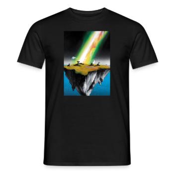 Flying Island Outer Space - Männer T-Shirt - Schwarz - Vorne - AI Model Male 178 light (178cm)