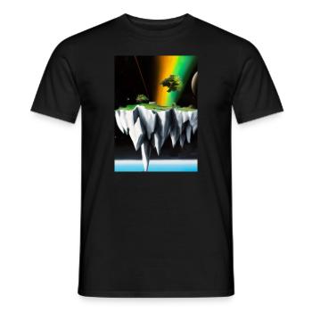 Flying Island Outer Space - Männer T-Shirt - Schwarz - Vorne - AI Model Male 178 light (178cm)