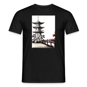 Japanische Turmbrücke - Männer T-Shirt - Schwarz - Vorne - AI Model Male 178 light (178cm)