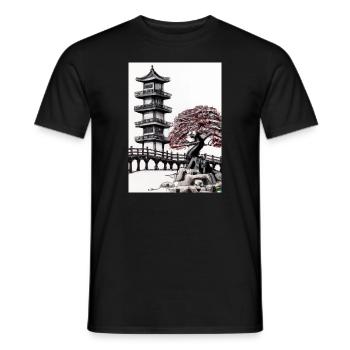 Japanische Turmbrücke - Männer T-Shirt - Schwarz - Vorne - AI Model Male 178 light (178cm)