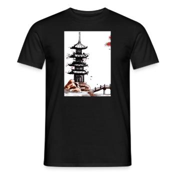 Japanische Turmbrücke - Männer T-Shirt - Schwarz - Vorne - AI Model Male 178 light (178cm)